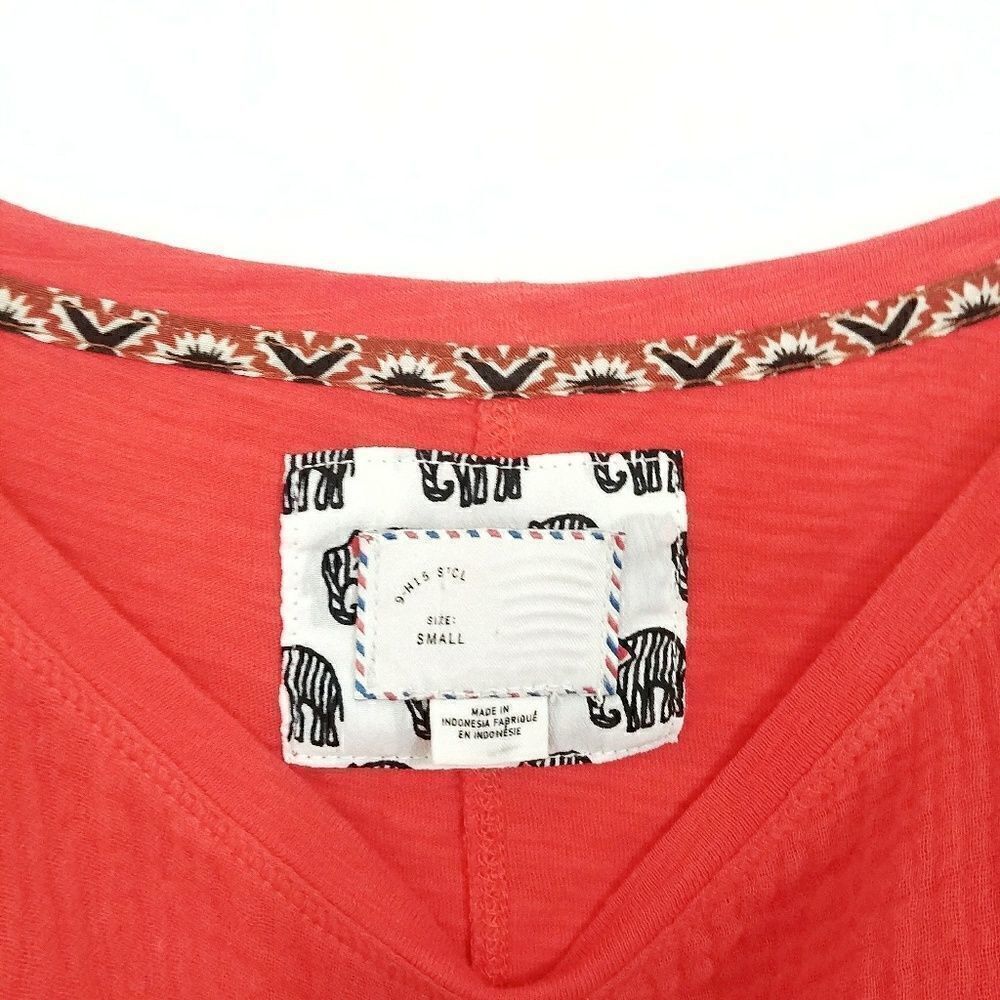Anthropologie Top Postmark Gauze Orange Small - Picture 4 of 4